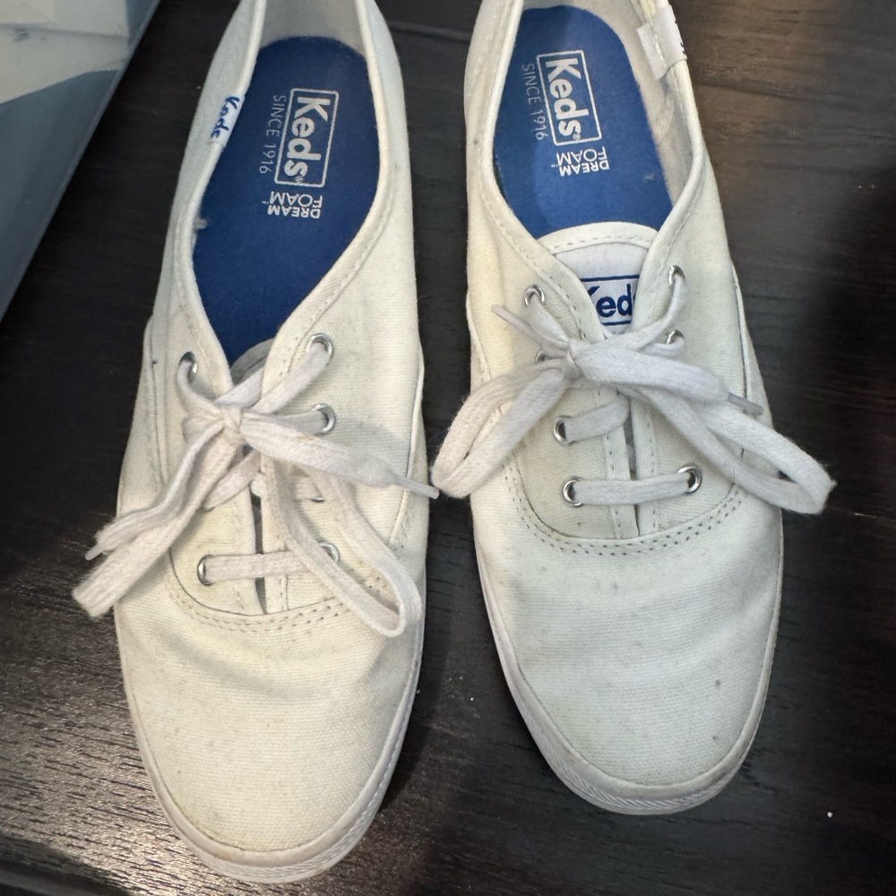 Keds Off-White Canvas Lace-Ups
